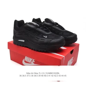 Nike Air Max TL 2.5 CDG Collaboration Retro Running Shoes Black Silver