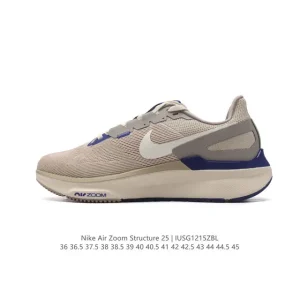 Nike Air Zoom Structure 25 Men's and Women's Running Shoes White Grey