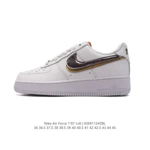 Nike Air Force 1 07 Low White Leather Sneakers with Air Cushion