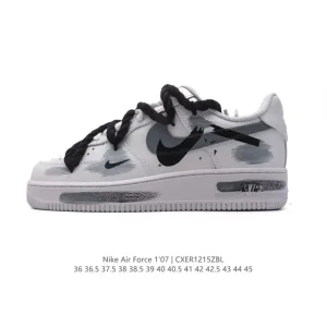 Nike Air Force 1 '07 Low Top Leather Sneakers with Cushioning