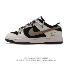 Nike Dunk Low Retro Basketball Shoes with Deconstructed Leather and Gum Sole