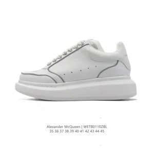 Alexander McQueen Oversized Sneaker White Leather Thick Sole Flash Tail