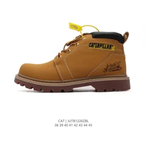 Cat Men's Classic Leather Martin Boots with Solid Rubber Sole