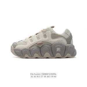 FILA Women's Fashion Retro Dad Sneakers Breathable Mesh Leather