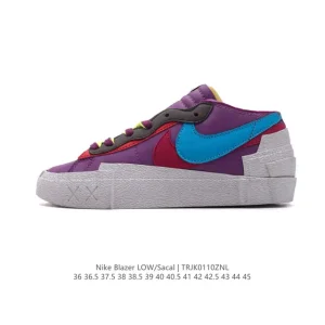 Sacai x Nike Blazer Low Deconstructed Layered Swoosh Sneakers