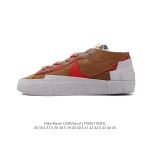 Nike Sacai Blazer Low Double Swoosh Collaboration Sneakers
