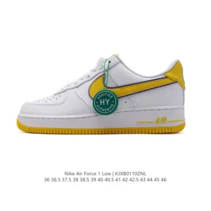 Nike Air Force 1 '07 Low White Leather Sneakers with Air Cushion