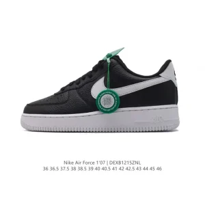 Nike Air Force 1 07 Low White Leather Sneakers with Air Cushion