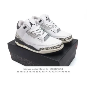 Jordan Air 3 Retro SE Men's Basketball Shoes White Black Cement