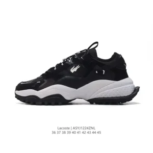 Lacoste Men's Women's Thick Sole Platform Sneakers Breathable Mesh Outdoor Casual Shoes