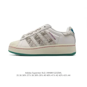Adidas Superstar XLG Low Top Platform Shell Toe Leather Sneakers
