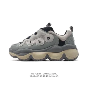 FILA Men's Retro Style Breathable Mesh Leather Sneakers
