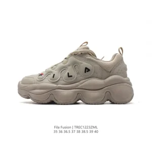 FILA Women's Fashion Retro Dad Sneakers Breathable Mesh Leather