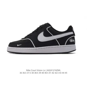 Nike Court Vision Lo Vintage Leather Low-Top Basketball Sneakers for Men and Women