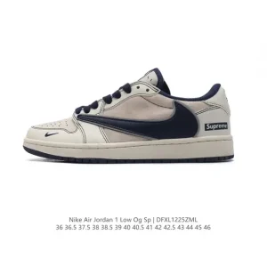 Jordan Air AJ1 Low Military Blue Reverse Swoosh Retro Basketball Shoes