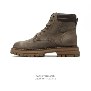 Cat Men's Classic Leather Martin Boots with Solid Rubber Sole
