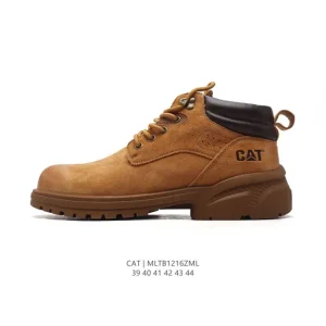 Cat Men's Classic Leather Martin Boots Waterproof Outdoor Hiking Shoes