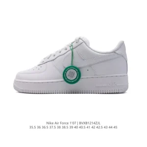 Nike Air Force 1 Low 07 White Leather Casual Sneakers with Air Cushion