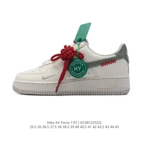 Nike Air Force 1 '07 Low White Leather Sneakers with Air Cushion