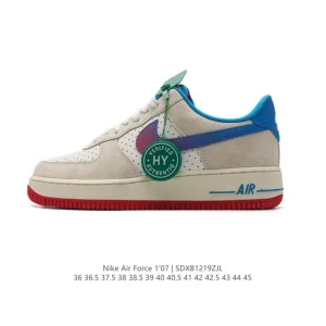 Nike Air Force 1 Low 07 Honeycomb Sole White Leather Sneakers