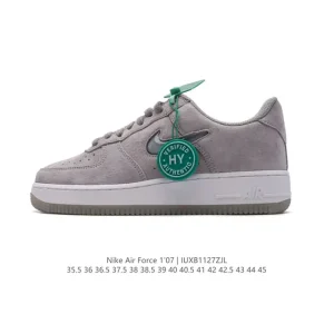 Nike Air Force 1 Low 07 White Leather Sneakers with Bubble Air Cushion