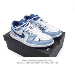 Jordan AJ1 Low Deconstructed Sneakers with Dual Laces and Wings Logo