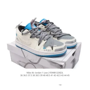 Jordan AJ1 Low Retro Leather Basketball Shoes with Air Cushioning