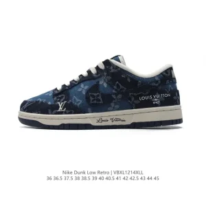 Nike Dunk Low Retro Louis Vuitton Collaboration Classic Basketball Skate Shoes