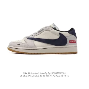 Jordan Air 1 Low OG SP Military Blue Reverse Swoosh Leather Basketball Shoes
