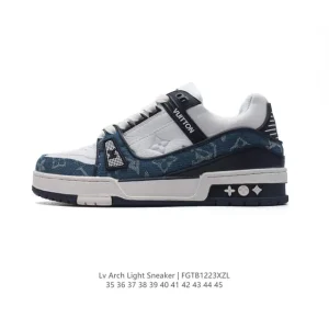 Louis Vuitton Trainer Sneaker Low Top Leather Shoes with Thick Sole