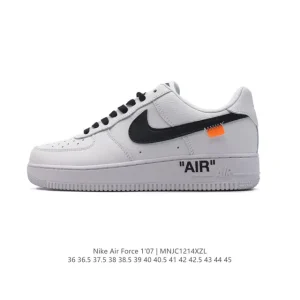 Nike Air Force 1 '07 Low White Leather Sneakers with Air Cushioning
