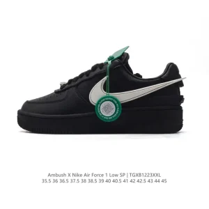Nike Air Force 1 Ambush Low SP Leather Sneakers with Swoosh Extension