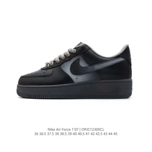 Nike Air Force 1 07 Low White Leather Sneakers with Air Cushion