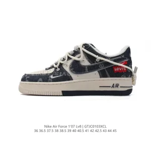 Nike Air Force 1 Low BD0077 White Leather Low Top Sneakers with Air Cushion