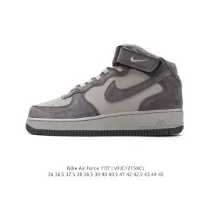 Nike Air Force 1 Mid AF1 Magic Strap Thick Sole Honeycomb Air Cushion Sneakers