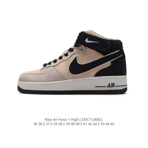 Nike Air Force 1 Mid Magic Strap Thick Sole Honeycomb Air Cushion Shoes