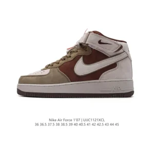 Nike Air Force 1 Mid Magic Strap Honeycomb Air Cushion Thick Sole Military Boots