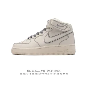 Nike Air Force 1 High '07 White Leather High-Top Sneakers for Men and Women