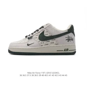 Nike Air Force 1 Low 07 White Leather Sneakers with Air Cushion Sole