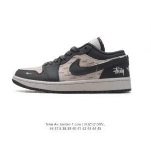 Jordan AJ1 Low Retro Leather Basketball Shoes with Air Cushion
