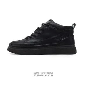 ECCO Men's Chunky Sole Casual Sneakers with Premium Leather