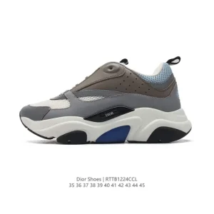 Dior B30 Low-Top Retro Sneaker with Thick Sole for Casual Wear