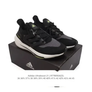 Adidas Ultraboost 21 Running Shoes for Men and Women with Boost Cushioning and Primeblue Upper