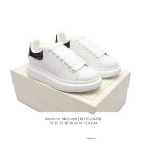 Alexander McQueen Flash Sole Smooth Leather Thick Sole Height Increase Fashion Sneakers