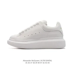 Alexander McQueen McQ Fashion Sneakers White Leather Platform Shoes