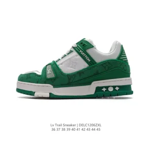 Louis Vuitton Trainer Sneaker Low Leather Fabric Shoes
