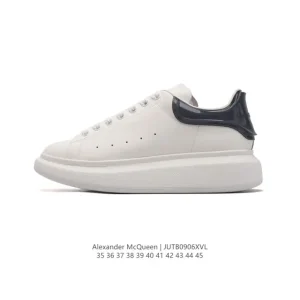 Alexander McQueen Oversized Sneaker White Smooth Leather Thick Sole Glow Tail