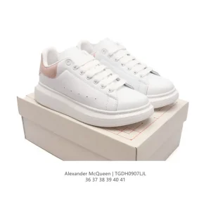 Alexander McQueen McQ Tread Smooth Leather Thick Sole Flash Heel White Sneaker