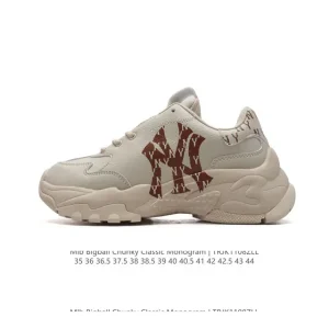 MLB Chunky Classic White Chunky Sole Sneakers for Men and Women