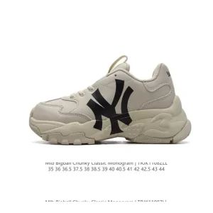 MLB Chunky Classic Big Print Skateboard Shoes Casual Thick Sole Elevator Sneakers